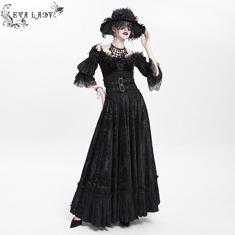 Devil Fashion恶魔时尚女装哥特 蕾丝蓬蓬裙长款裙子ESKT07001