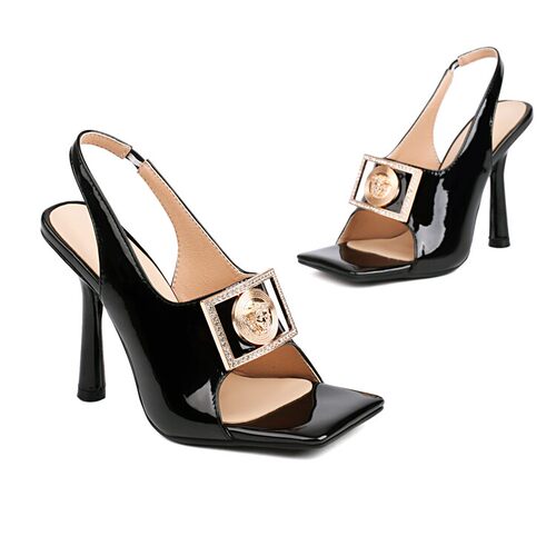 性感方头细跟凉鞋细带