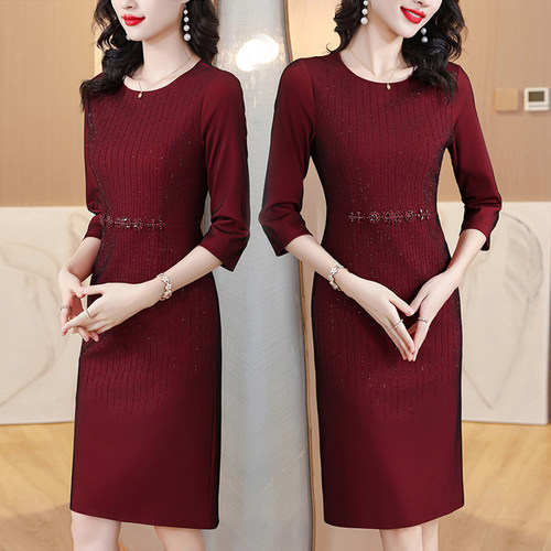 小个子喜婆婆婚宴礼服高贵连衣裙