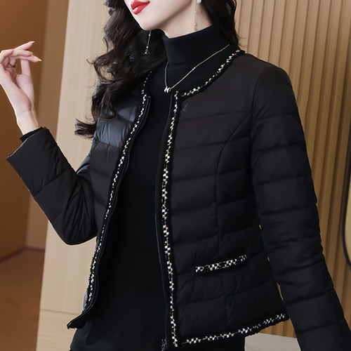 棉常规款淑女直筒型小香风棉服