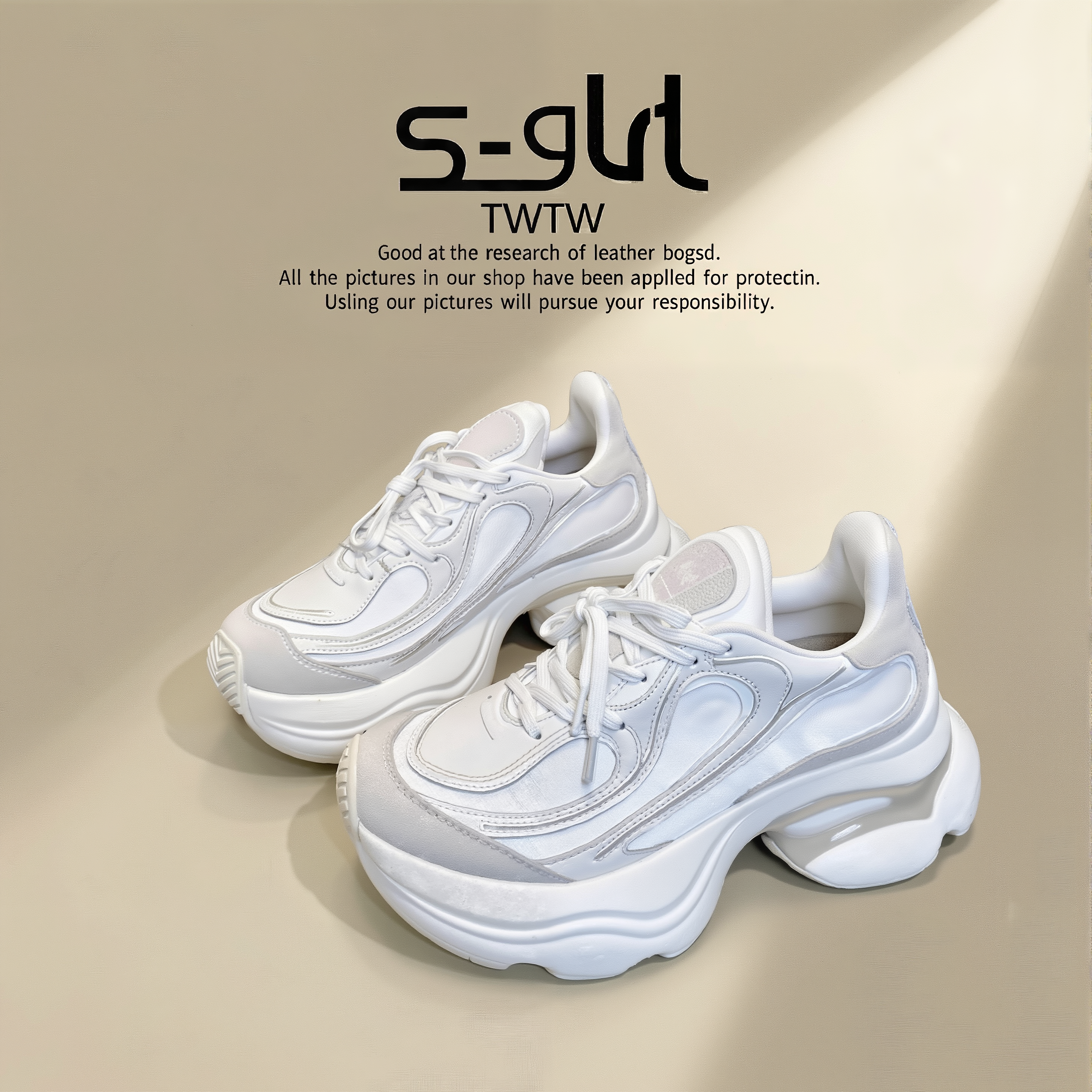 SGIRL TWTW2026春季新款厚底增高气垫绑带老爹鞋女百搭运动休闲鞋,女鞋,老爹鞋,淘宝优惠券,粉丝福利购,淘宝优惠卷