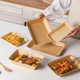 防油烧烤纸盘一次性餐牛皮纸船盒碟野餐盘野外露营串薯条小吃托盘