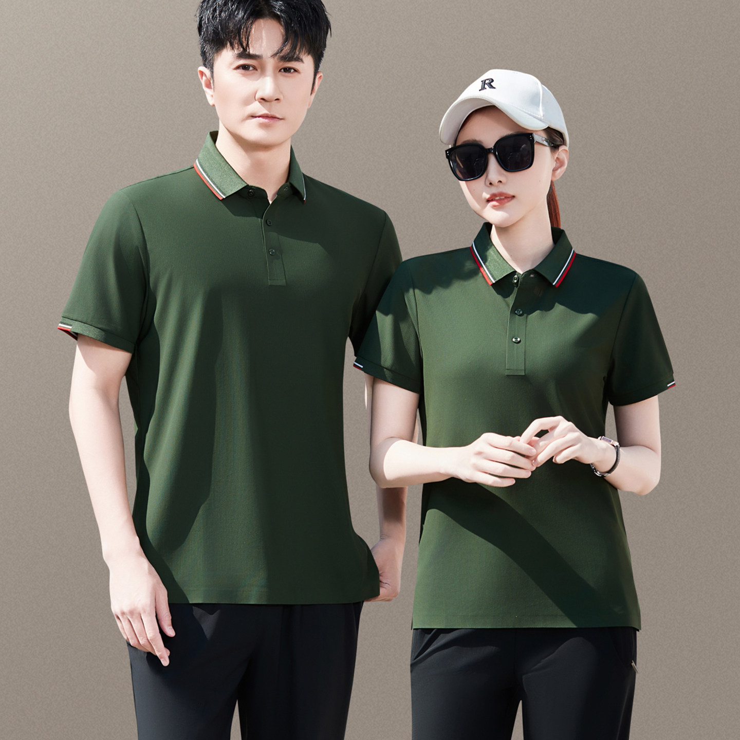 夏季男女同款POLO衫2026新款情侣装翻领短袖T恤大码休闲运动上衣