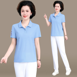 母亲节衣服妈妈短袖运动套装夏装