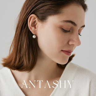 925纯银天然淡水爱迪生圆珍珠优质强光气质百搭优雅高跟鞋耳钉