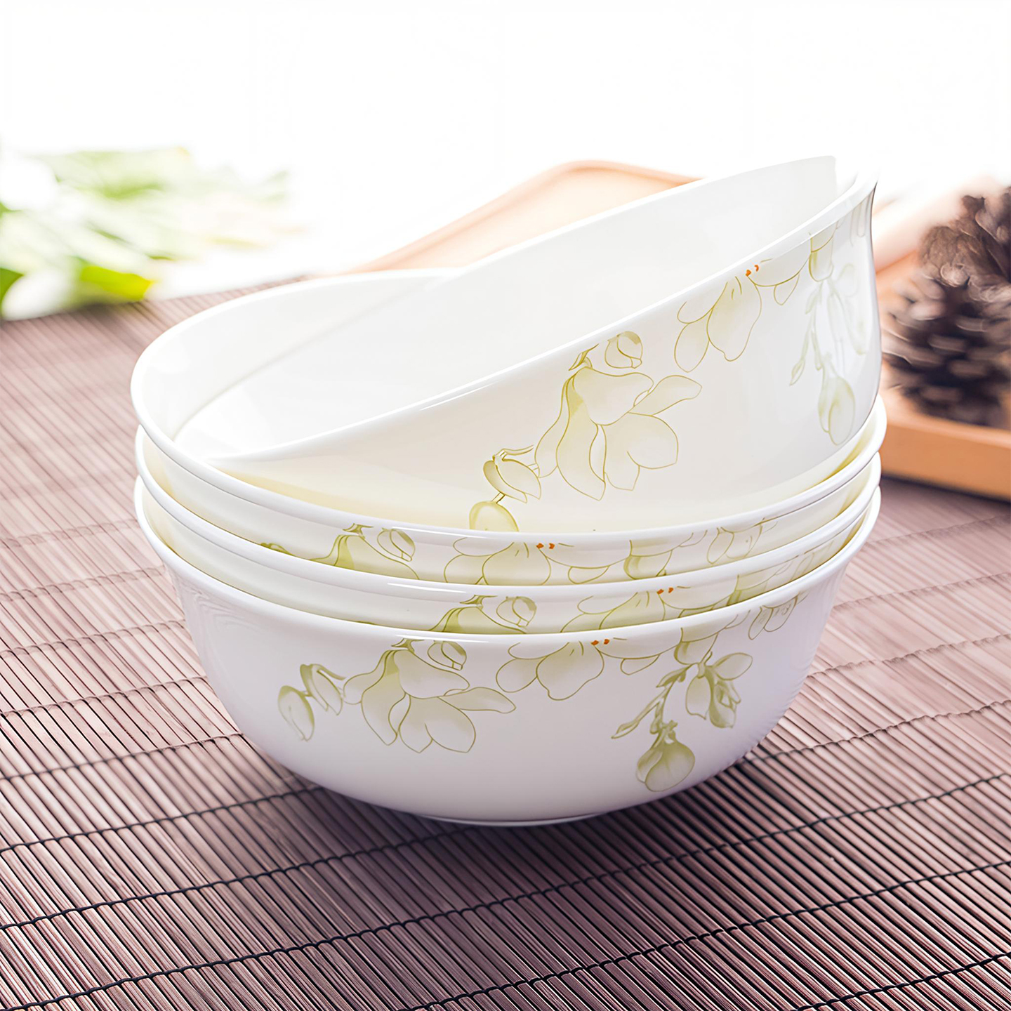 家用骨瓷6英寸吃面碗套装大号