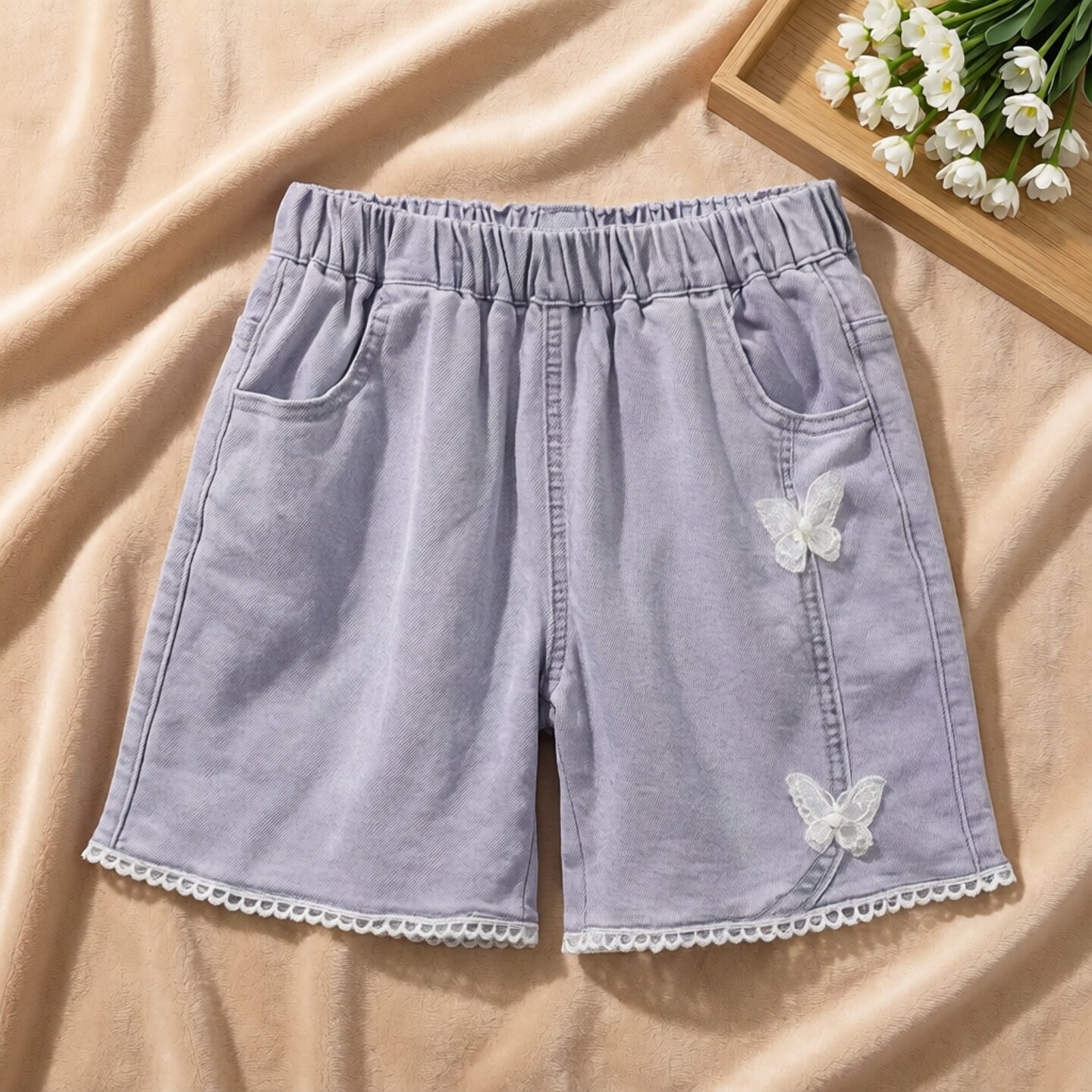 abckids童装正品夏季新款女童牛仔裤短裤薄款中裤时尚F421311149