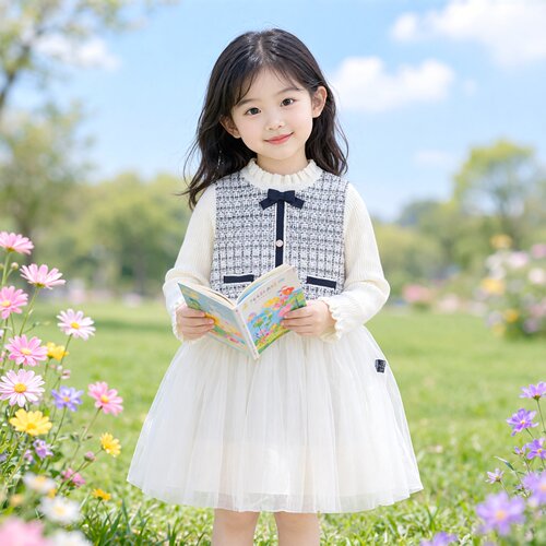 商场同款abckids童装春季新品女童洋气公主裙连衣裙潮 F331216194