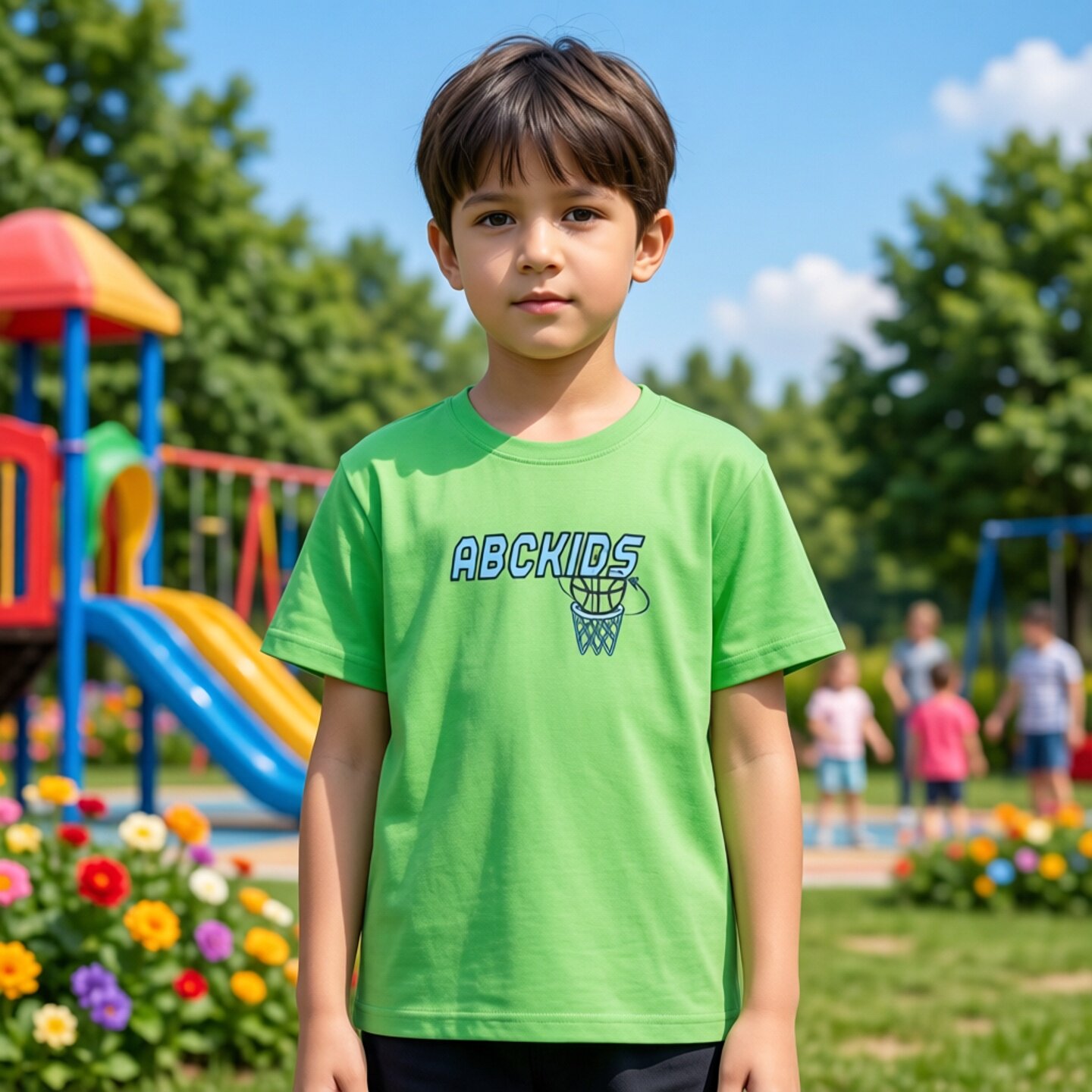 abckids童装男童夏季短袖透气棉T恤衫2025新款半袖上衣F322301082