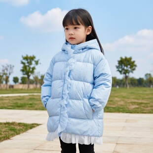 商场同款abckids童装冬季女童宝宝外套厚保暖白鸭羽绒 F351209206