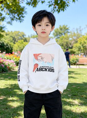 Abckids男童嘻哈连帽卫衣春秋