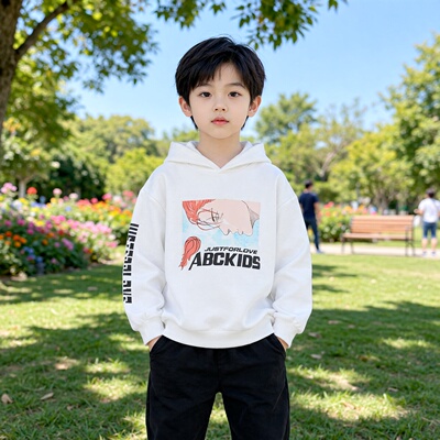 Abckids男童嘻哈连帽卫衣春秋