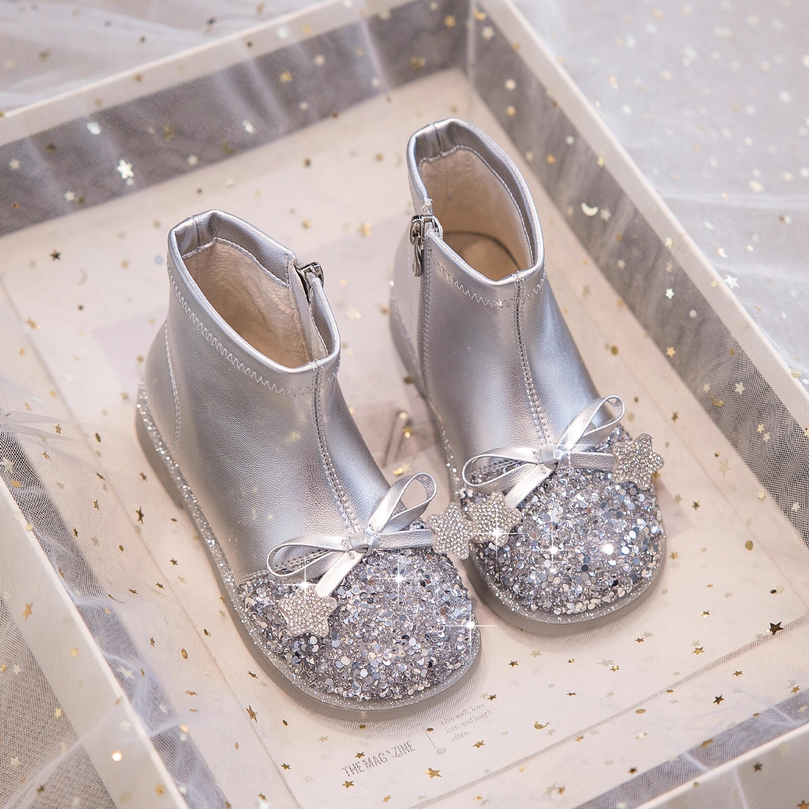 真皮女童靴子儿童公主鞋银色秋冬加绒短靴2025新款女宝二棉马丁靴,童鞋/婴儿鞋/亲子鞋,皮靴,淘宝优惠券,粉丝福利购,淘宝优惠卷