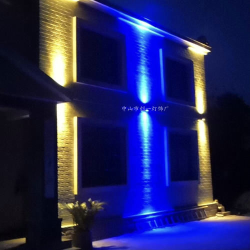 别墅店铺外墙大门柱子上下洗墙灯