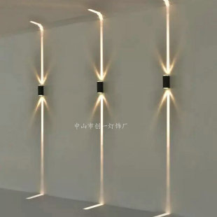 LED户外防水双头聚光壁灯门口一束光柱子过道走廊楼梯墙面线条灯