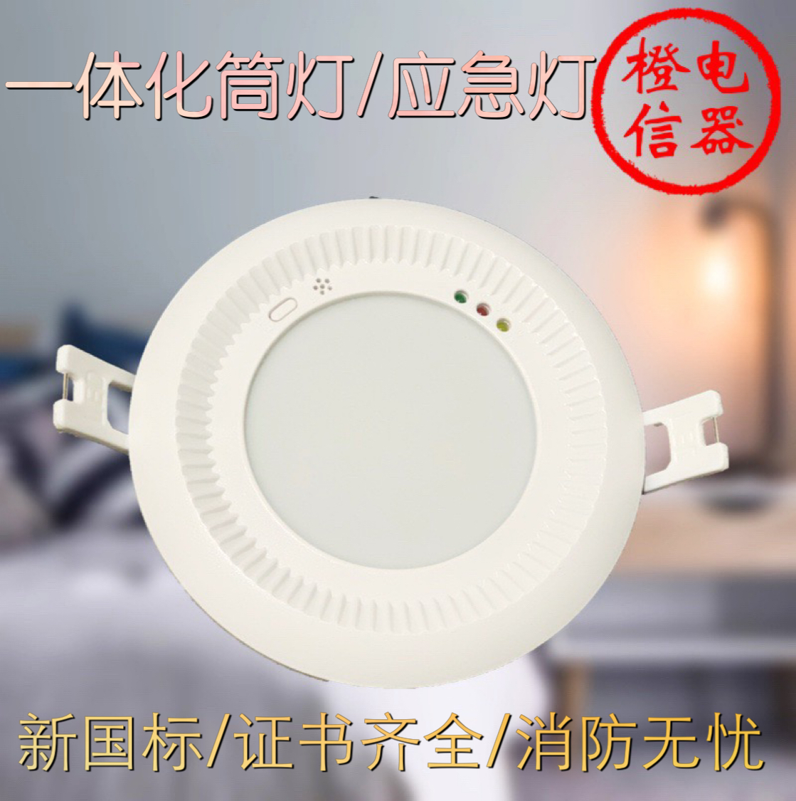 消防应急灯筒灯新国标led嵌入式3.5寸应急照明灯吸顶灯天花射灯