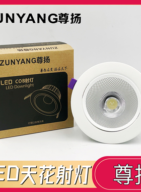 尊扬led天花灯cob射灯嵌入式聚光筒灯吊顶孔洞灯3w5w12w18w桶灯