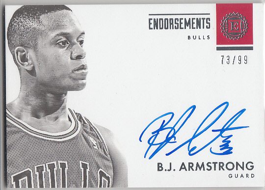 nba球星卡 panini 公牛队 bj 阿姆斯特朗 签名 亲笔签字卡限99