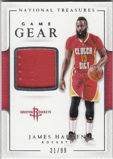 nba球星卡 panini 詹姆斯 哈登 国宝限量球衣卡 火箭队