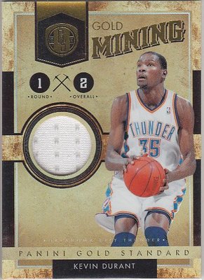 正版帕尼尼NBA球星卡 Panini 雷霆队 杜兰特 金砖限量球衣卡