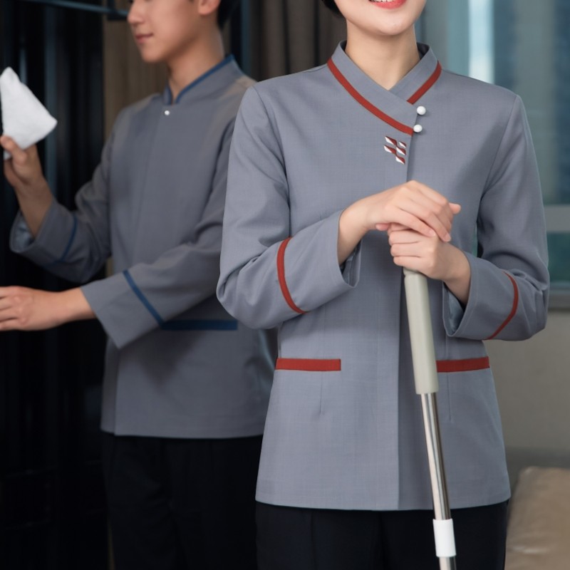 保洁工作服长袖女秋冬酒店宾馆客房服务员家政物业阿姨清洁员工装