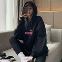 Черная розовая толстовка с капюшоном