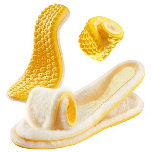 4D超软羊毛保暖鞋垫运动踩屎感男女高弹减震乳胶加绒加厚棉鞋垫冬