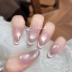 纯欲清冷淡紫猫眼法式 紫霞仙子 手工穿戴甲气质高级感显白美甲