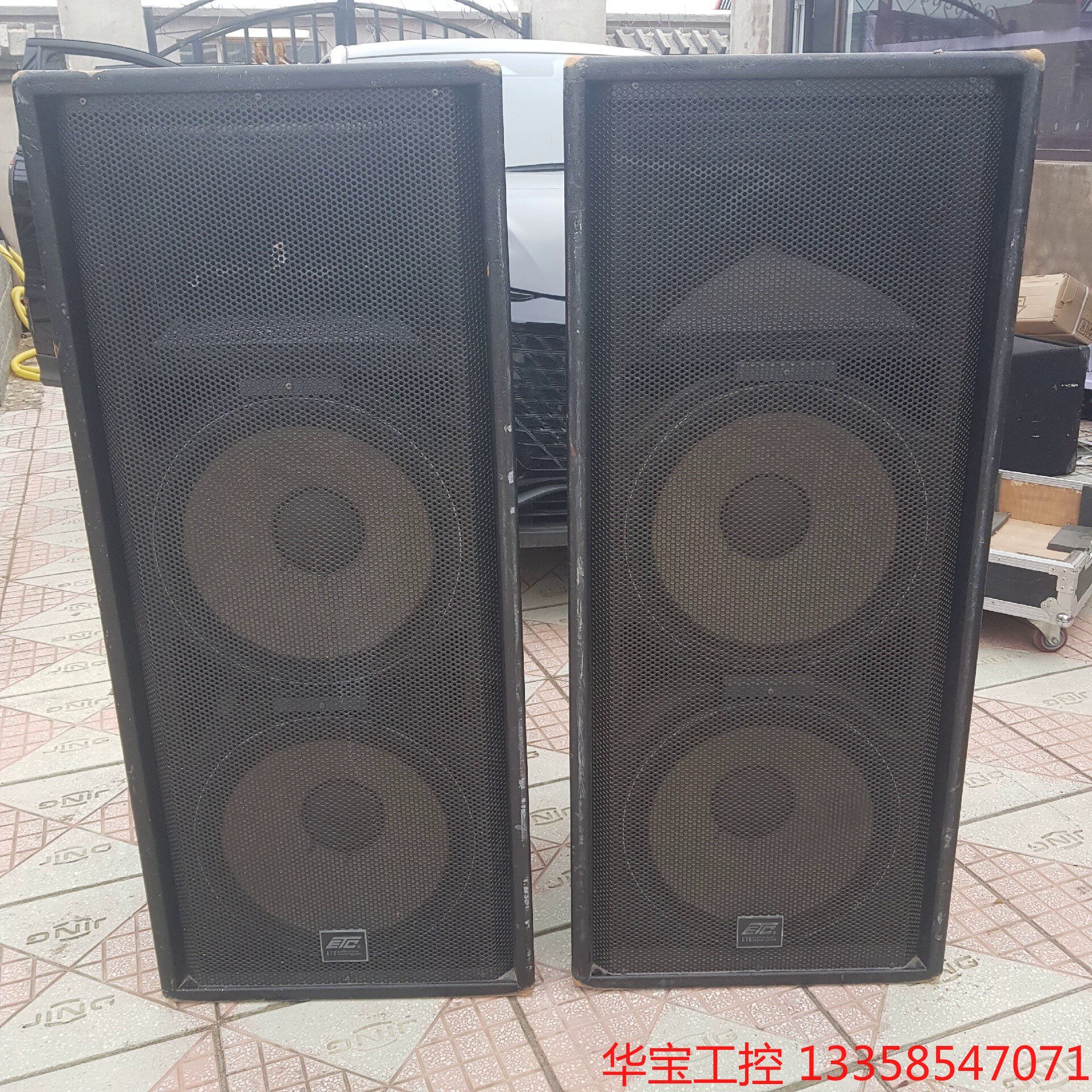 议价 进口美国ETC双15寸音箱 低音220磁高音200磁一对正常