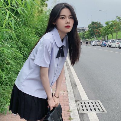 泰国校服套装泰式女孩jk制服娜诺禁忌衬衫短袖夏季高中生毕业班
