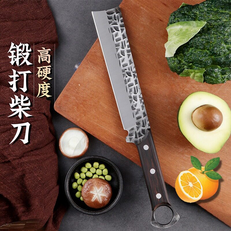 龙泉锻打砍柴刀家用砍骨刀屠夫专用剁骨刀厨房斩骨刀户外劈柴直刀