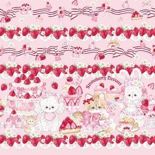 『未命名•意向金』草莓满200打样lolita猫圆圆原创设计op jsk