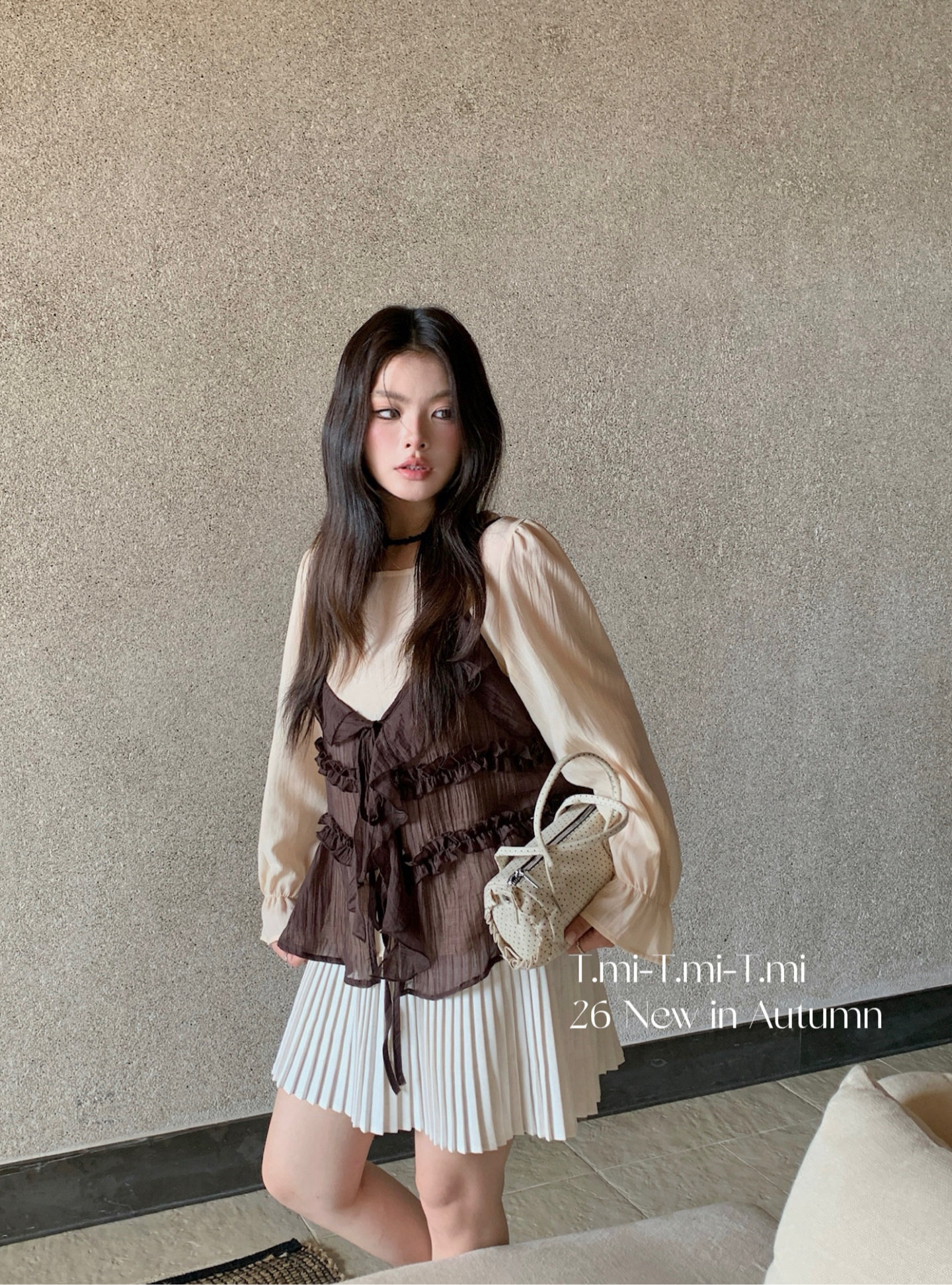 Tmi家27500#打底＋吊带两件套 咖色 卡其 浅灰 杏色 SML
