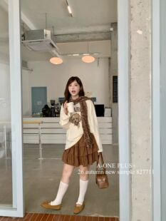 AONE家827711#长袖上衣 颜色:灰 咖 尺码:S～M