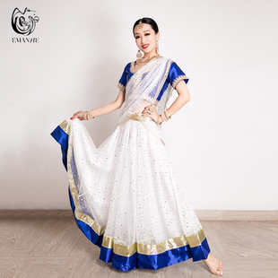 依曼异域风情印度舞服装民族风女舞蹈服纱丽上衣大摆裙楞哈套装