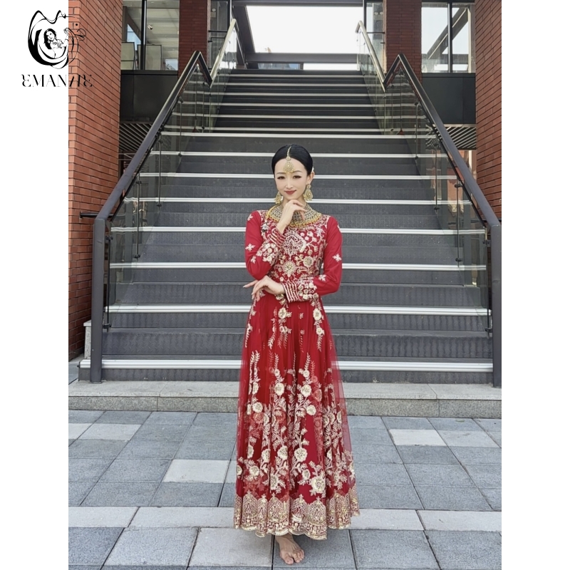 依曼之舞A2690异域风情连衣裙新疆舞服跳舞裙子新款气质印度长款