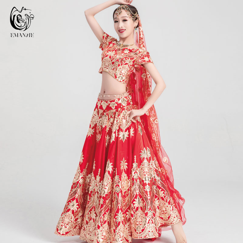 超大摆四件库尔纱丽遮蔽舞蹈服