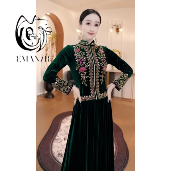 依曼之舞E6219异域风情刺绣上衣百搭跳舞新疆舞蹈民族服装女装