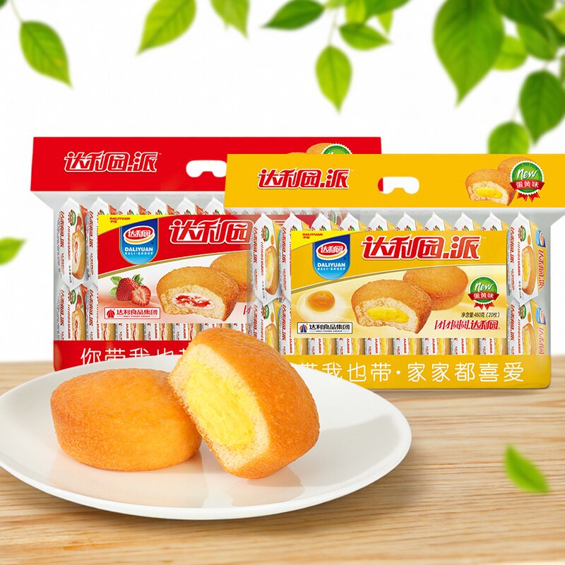 达利园蛋黄派460g草莓味注心蛋糕点零食老人童年休闲小吃早餐食品