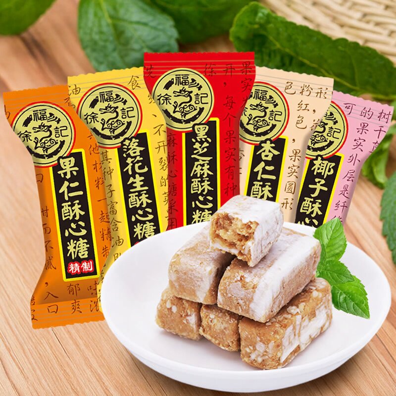 徐福记多口味果仁酥心糖散装500g