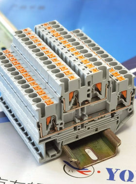PTTB2.5双层弹簧式组合接线端子免工具PT2.5两层导轨直插式端子排
