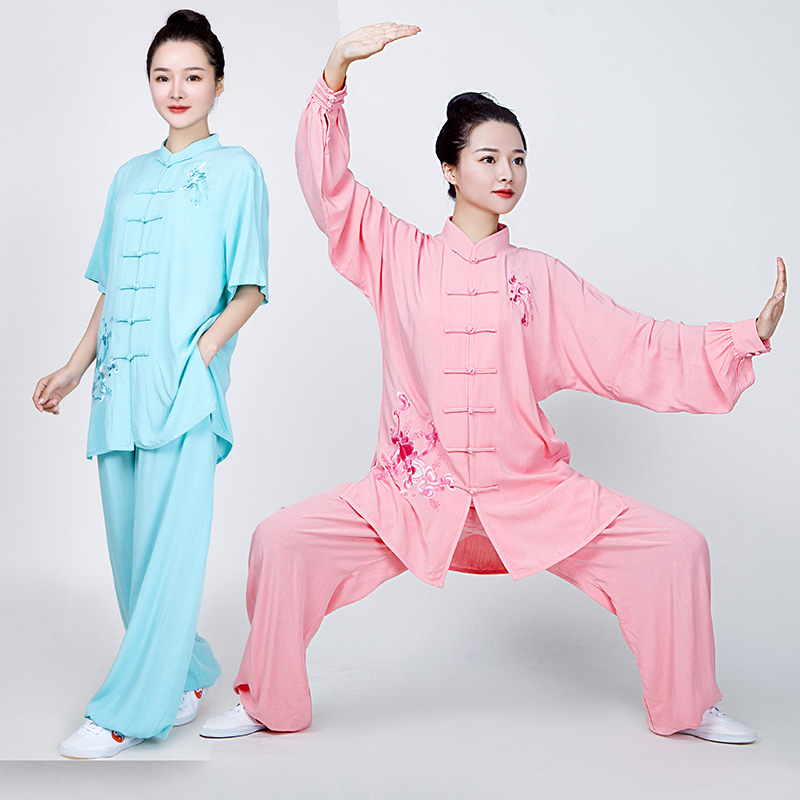 小和山棉麻刺绣太极拳练功服