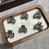 精致水钻蝴蝶结抓夹小号鲨鱼夹刘海夹子顶夹侧边碎发夹女发卡头饰