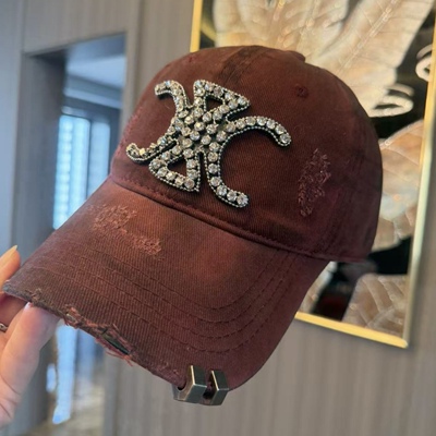 2026春季新款时尚休闲洋气双圈晕染鸭舌帽破洞宽帽檐显脸小男女款