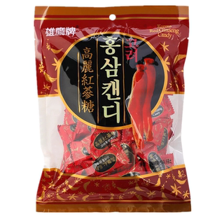 香港雄鹰牌高丽红参糖300g袋装人参糖花旗参糖提神醒脑滋养润喉糖