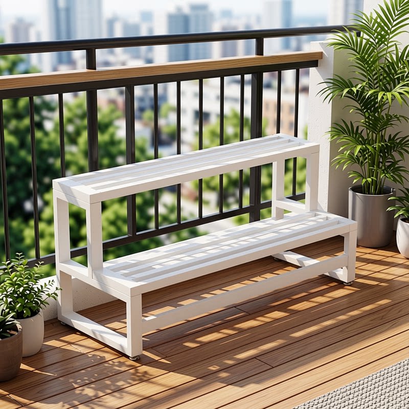 双层花架金属承重花盆架阳台多肉绿植花架阶梯置物架防水户外钢架