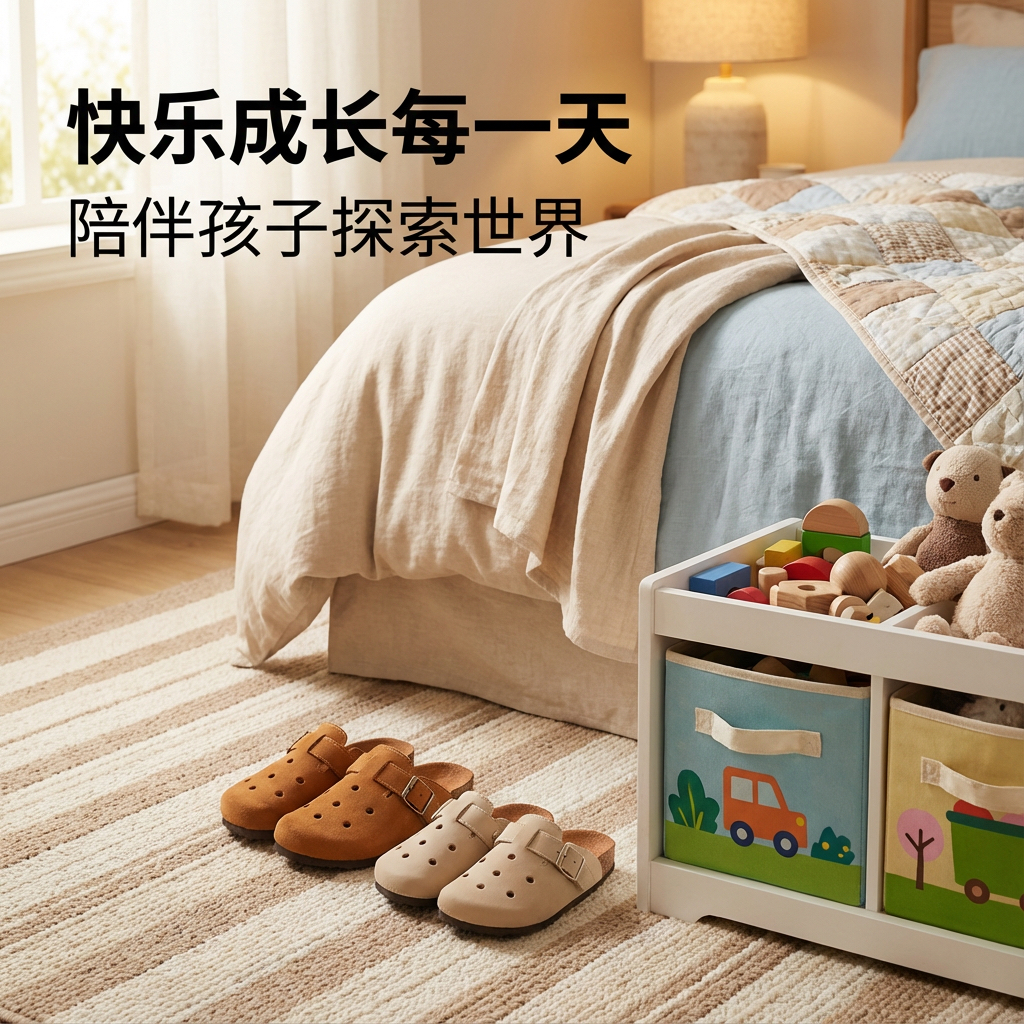 可爱女童卡通勃肯拖鞋儿童外穿2025春季懒人新款博肯厚底包头凉拖