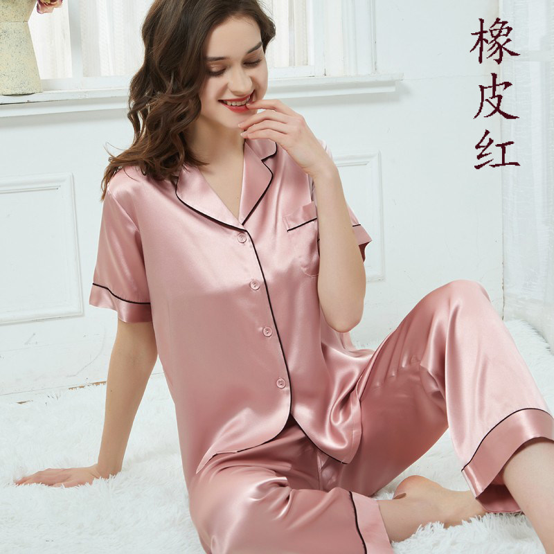 6A级100％桑蚕丝重磅真丝女短袖睡衣简约家居服丝绸舒适大码M-XXL,女士内衣/男士内衣/家居服,睡衣/家居服套装,淘宝优惠券,粉丝福利购,淘宝优惠卷