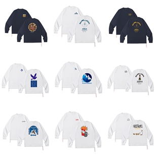 现货 BMS重磅300g纯棉日系卡通印花长袖T恤男女情侣秋冬上衣潮牌