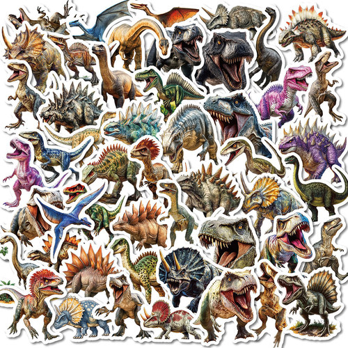 100张侏罗纪恐龙贴纸霸王龙剑龙翼龙创意笔记本桌面diy装饰贴画